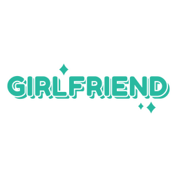 Freundin grünes Retro-Wort PNG-Design