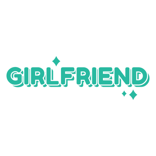 Girlfriend green retro word PNG Design