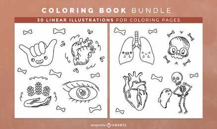 Human Anatomy Coloring Book Design Vector Download