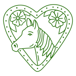 Horse in heart tattoo style PNG Design Transparent PNG