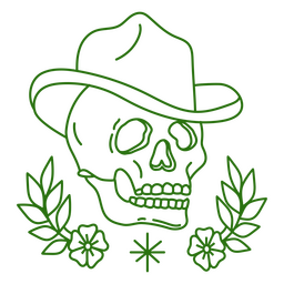 Cowboy skull with hat old school tattoo PNG Design Transparent PNG