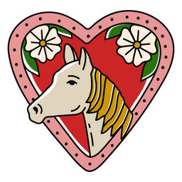 Horse in heart color tattoo element PNG Design Transparent PNG