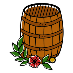Alcohol barrel tattoo style PNG Design Transparent PNG
