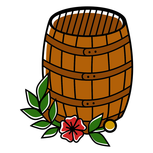 Estilo de tatuagem de barril de álcool Desenho PNG