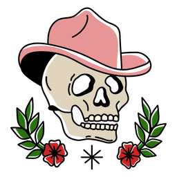 Elemento de tatuaje de calavera de vaquero Diseño PNG