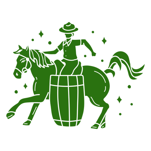 Vaquero a caballo con barril recortado tatttoo Diseño PNG