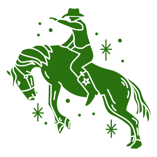 Cowboy in horse tattoo cut out PNG Design