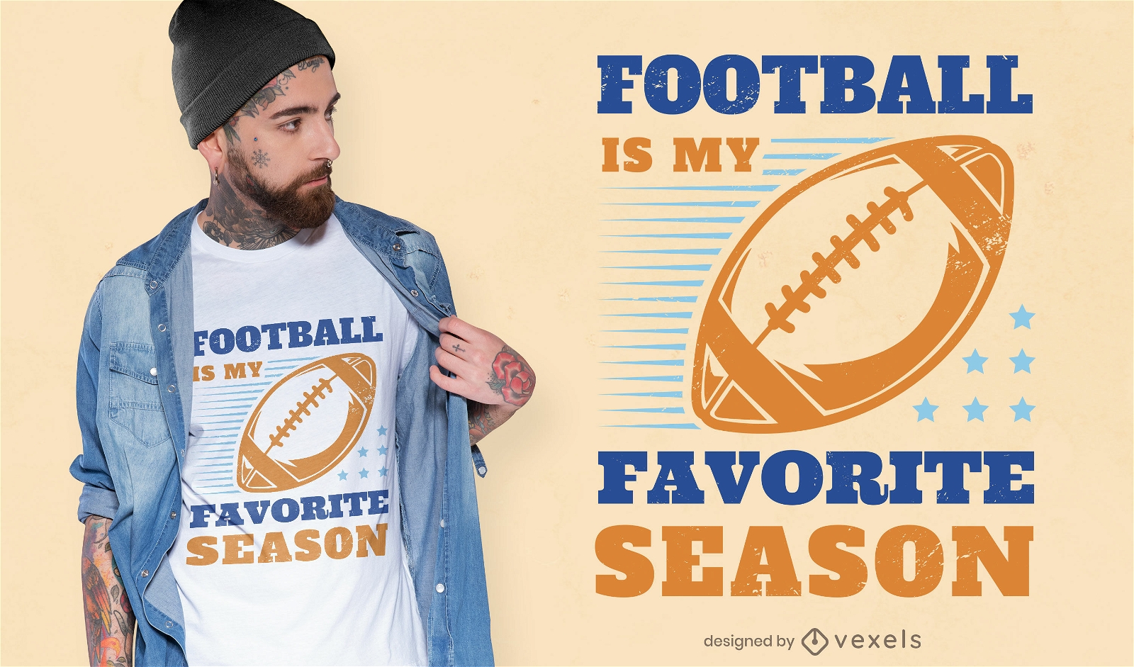 T-Shirt-Design f?r die American-Football-Saison