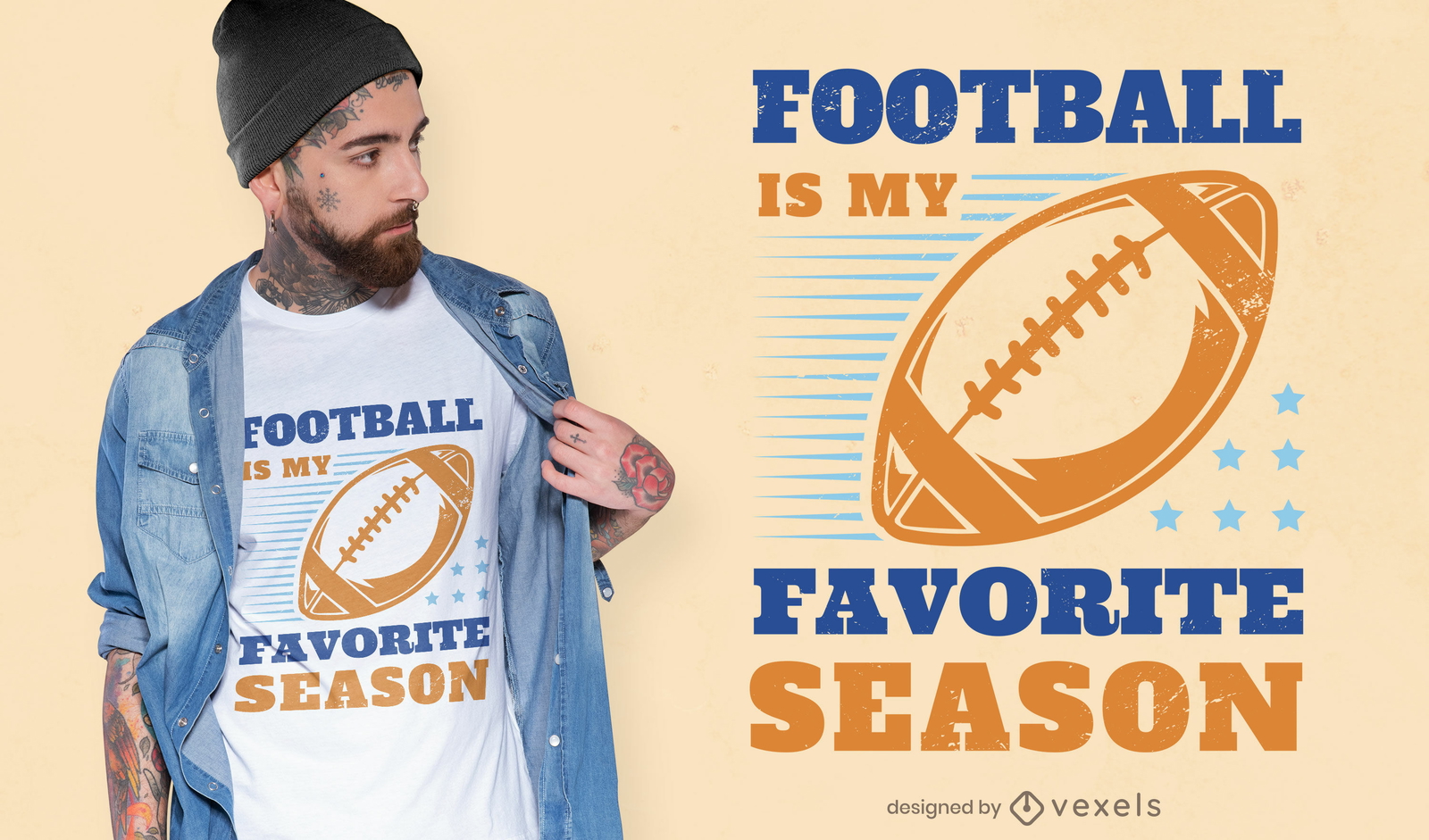 T-Shirt-Design für die American-Football-Saison