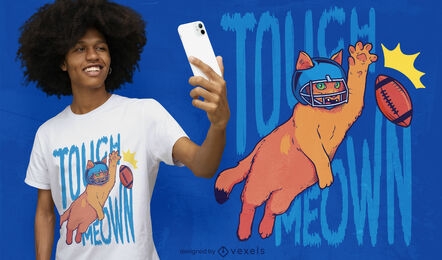 Diseño de camiseta de jugador de fútbol de gato animal.
