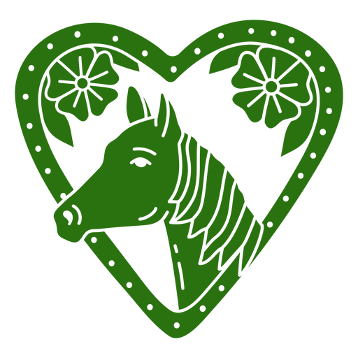 Horse in heart tattoo cut out