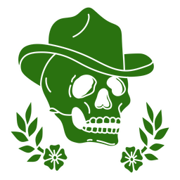 Cowboyschädel mit ausgeschnittenem Huttattoo PNG-Design