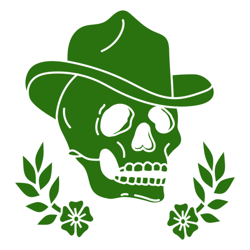 Cowboyschädel mit ausgeschnittenem Huttattoo PNG-Design