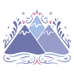 Picos planos da natureza Desenho PNG