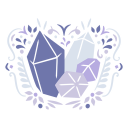 Flache Naturkristalle PNG-Design