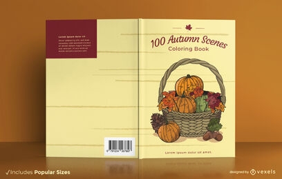 Autumn season basket book cover design