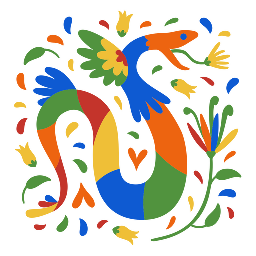 Día de los muertos serpiente ornamental plana Diseño PNG