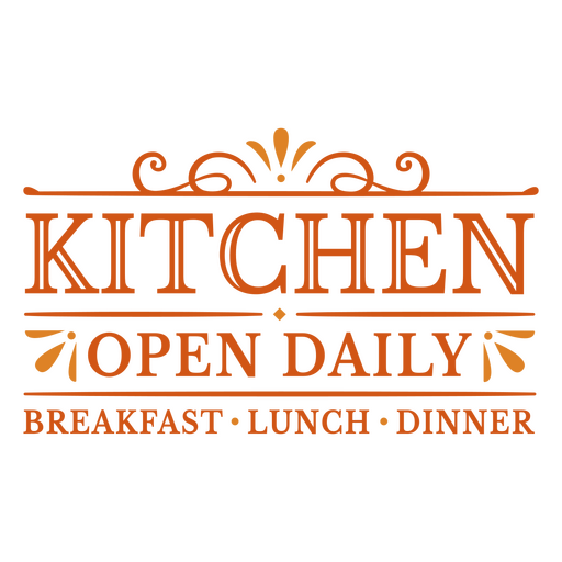 Kitchen open daily Thanksgiving quote badge PNG Design