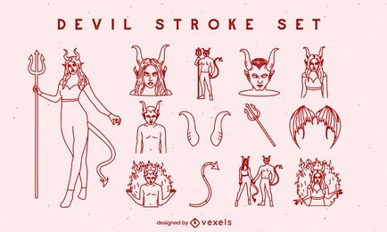 Personajes del diablo stoke set