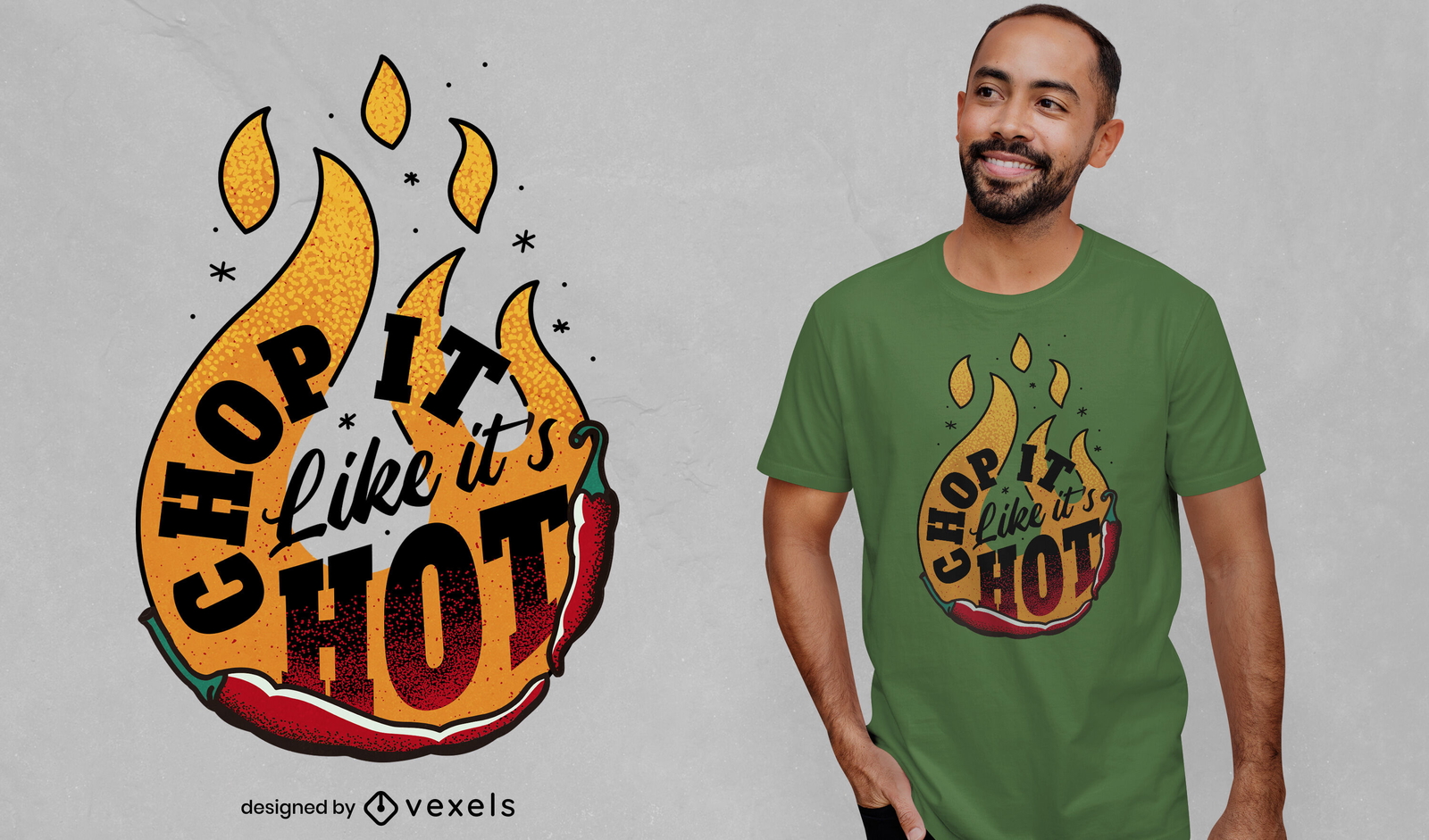 Diseño de camiseta hot chili cooking