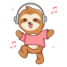 Cute musical sloth color stroke