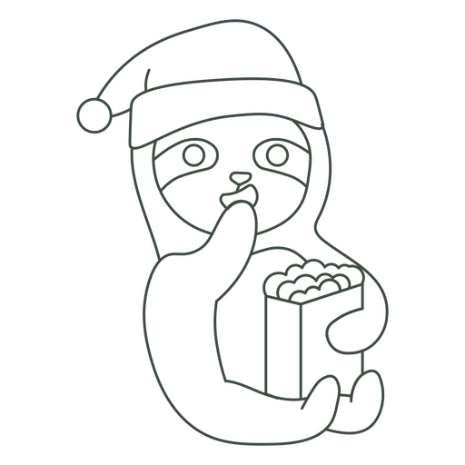 Preguiça comendo pipoca Desenho PNG