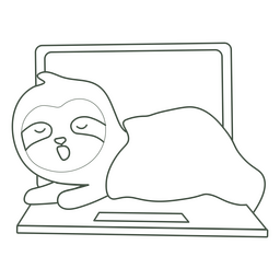 Curso de preguiça de computador Desenho PNG