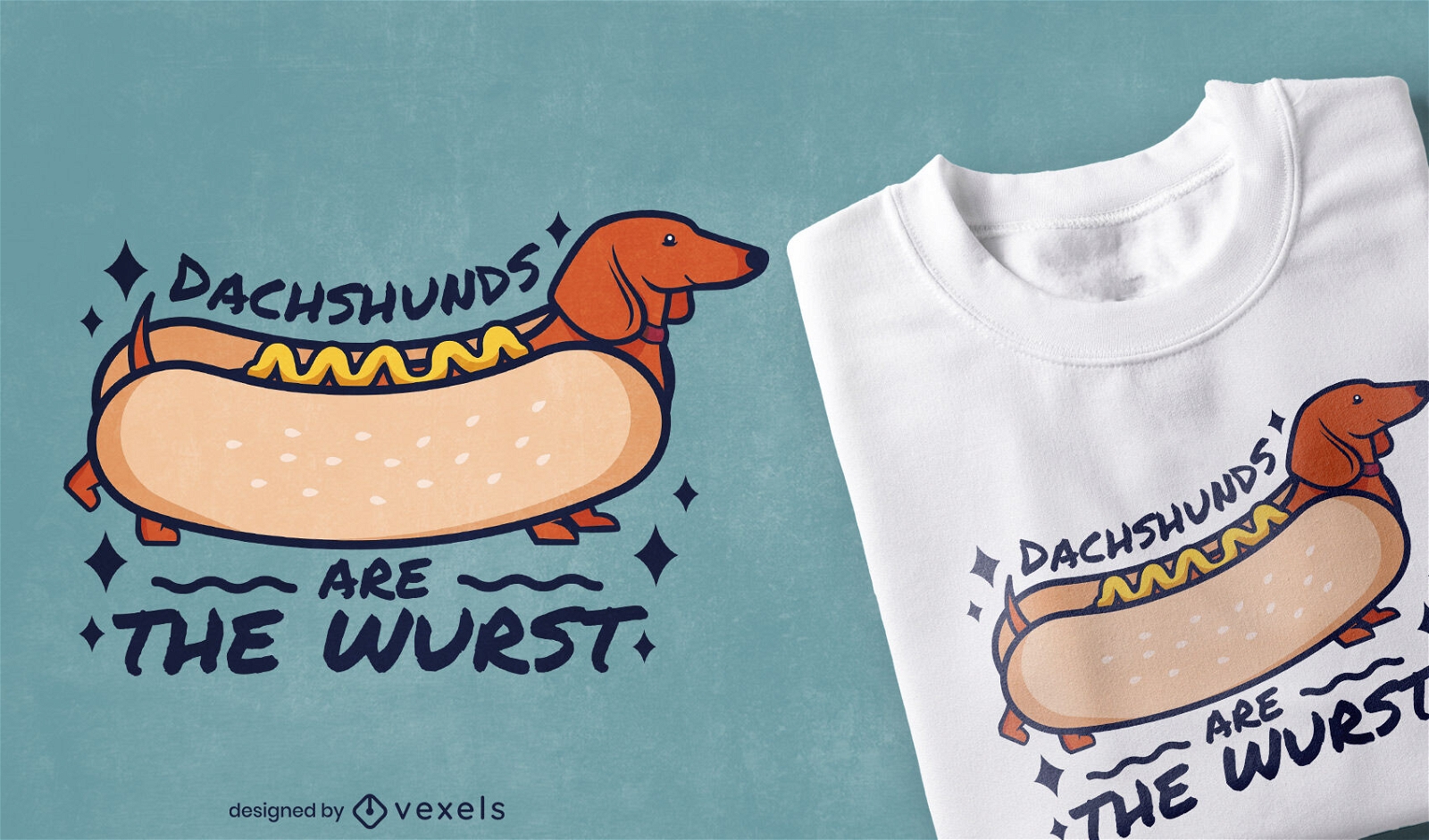 Lustige Dackelhunde zitieren T-Shirt-Design