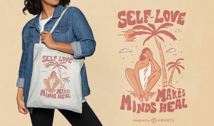 Self-love helaing tote bag design