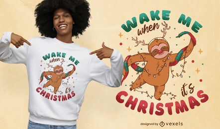 Christmas sloth quote t-shirt design