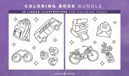 Objetos legais para colorir livro de design