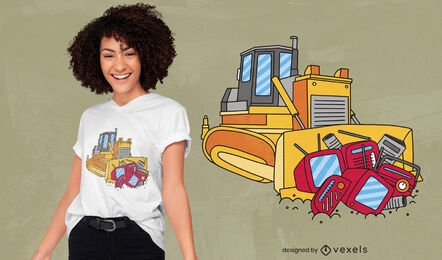 Media bulldozer t-shirt design