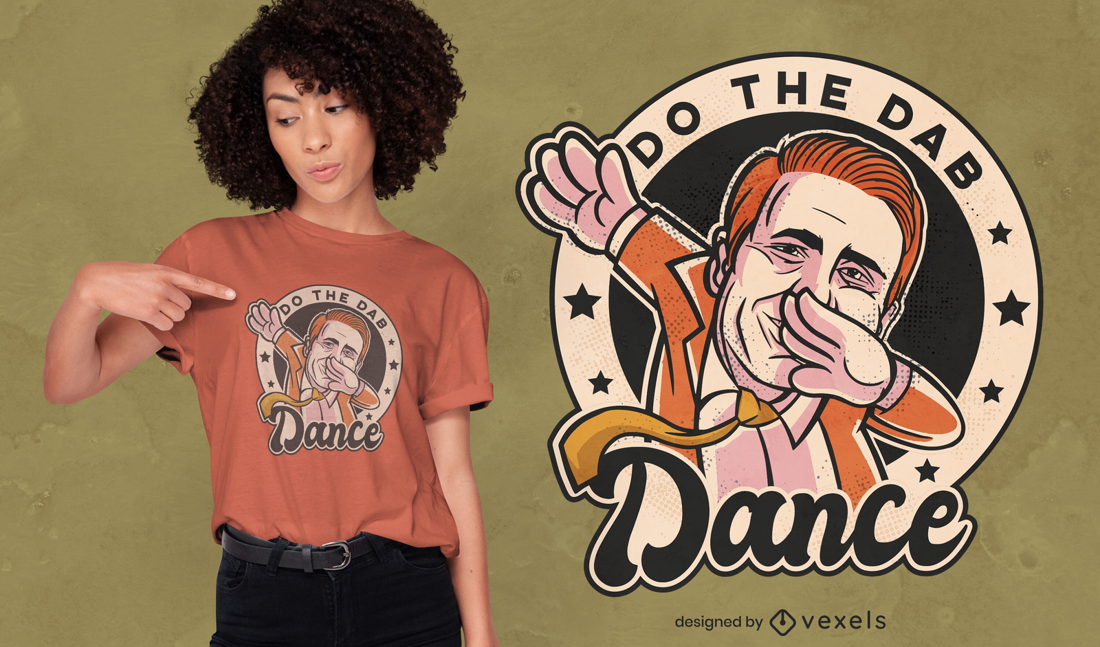 Diseño divertido de camiseta dab dance