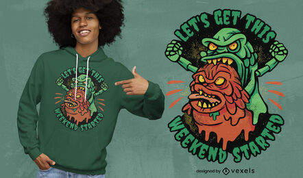 Cooles Party Monster T-Shirt Design