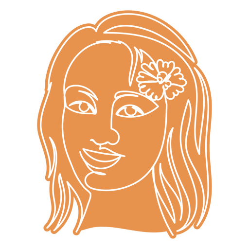 Pessoas de linha contínua de flor de mulher Desenho PNG