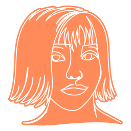 Mujer pelo corto línea continua personas Diseño PNG