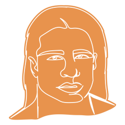 Hombre pelo largo línea continua personas Diseño PNG