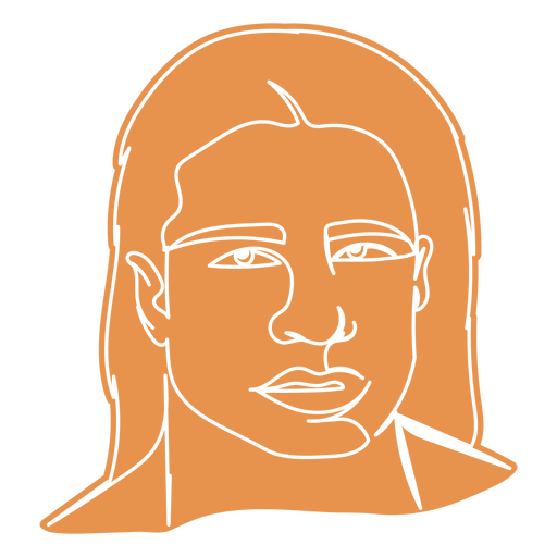 Pessoas de linha contínua de cabelo comprido de homem Desenho PNG