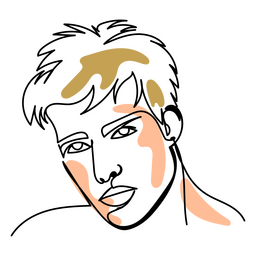 Chico de línea continua diversa Diseño PNG