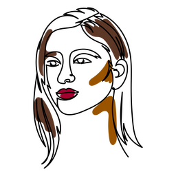Línea continua mujer diversa Diseño PNG