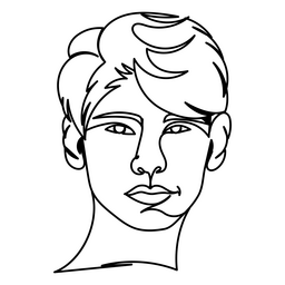 Trazo de chico de línea continua diversa Diseño PNG