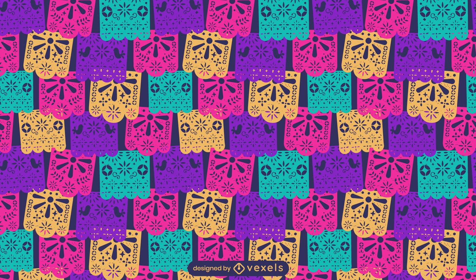 Estilo papel picado bonito padrão