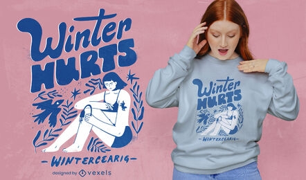 Design de camiseta para tristeza de inverno