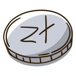 Doodle de color de moneda de moneda Zloty Diseño PNG