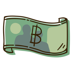 Baht currency bill color stroke PNG Design