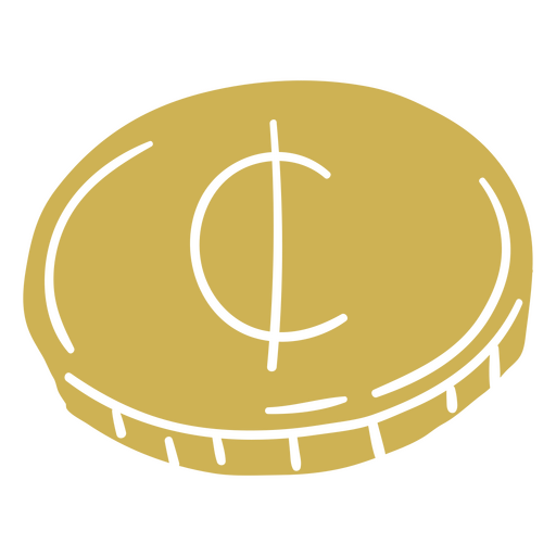 Moneda de moneda cedi cortada Diseño PNG