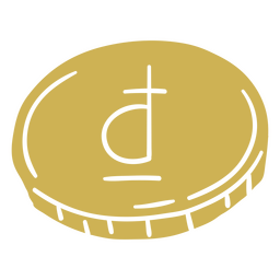 Moeda de moeda Dong cortada Desenho PNG