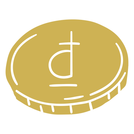 Moneda de moneda Dong cortada Diseño PNG