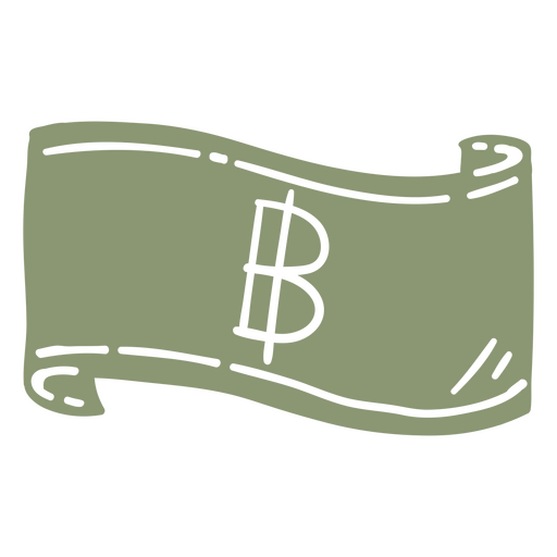 Baht currency bill cut out PNG Design