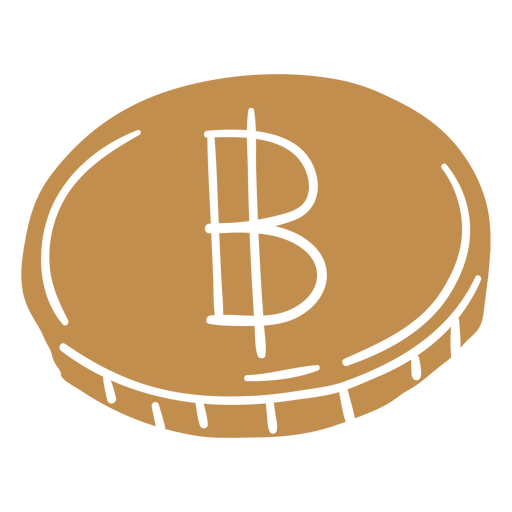 Baht currency coin cut out PNG Design